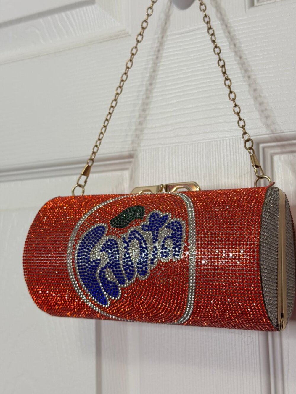 Rhinestone Orange Fanta Can Purse - Picture 4 of 6